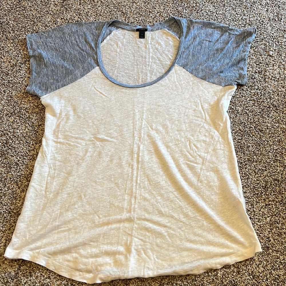 JCrew Linen baseball Tee